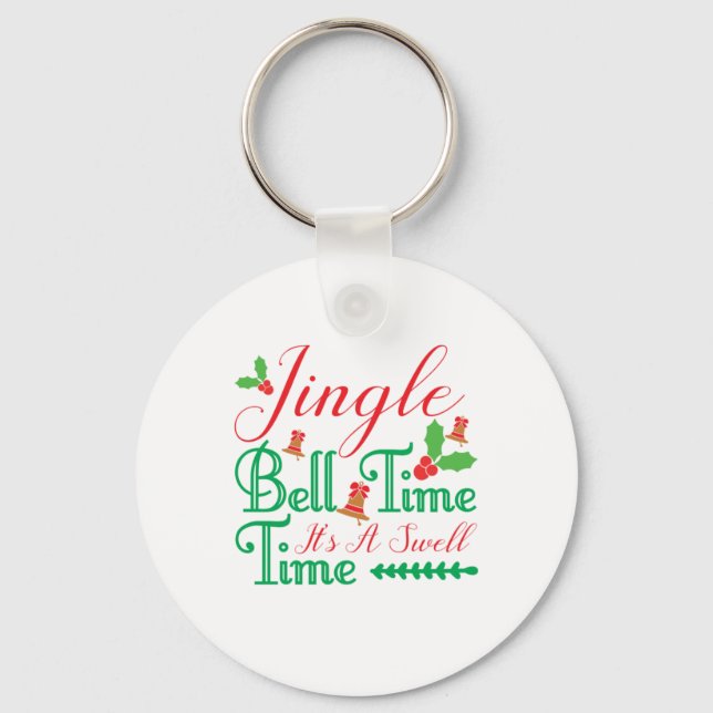 Porte-clés Jingle cadeau de Noël Heure Bell (Recto)