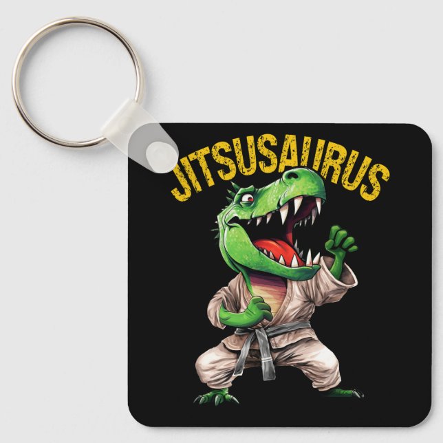 Porte-clés Jitsusaurus Martial Art brésilien Jiu Jitsu Trex B (Recto)