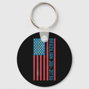 Porte-clés Jiu Jitsu BJJ Drapeau USA Américain Distressed Vin