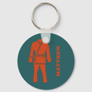 Porte-clés Jiu Jitsu BJJ Gi Turquoise Clavier Personnalisé