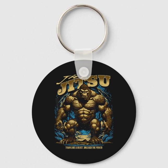 Porte-clés Jiu Jitsu Brésilien __ Combattant MMA Cool Aggress (Recto)