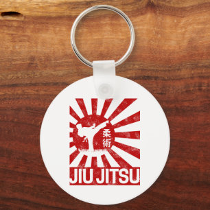 Porte-clés Jiu Jitsu Fighter Arts martiaux Vintages japonais