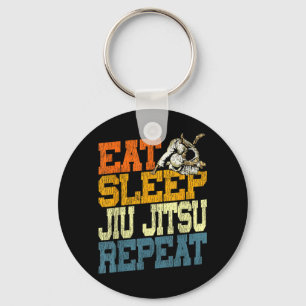 Porte-clés Jiu Jitsu Vintage Rétro Manger Dormir Jiu Jitsu Ré