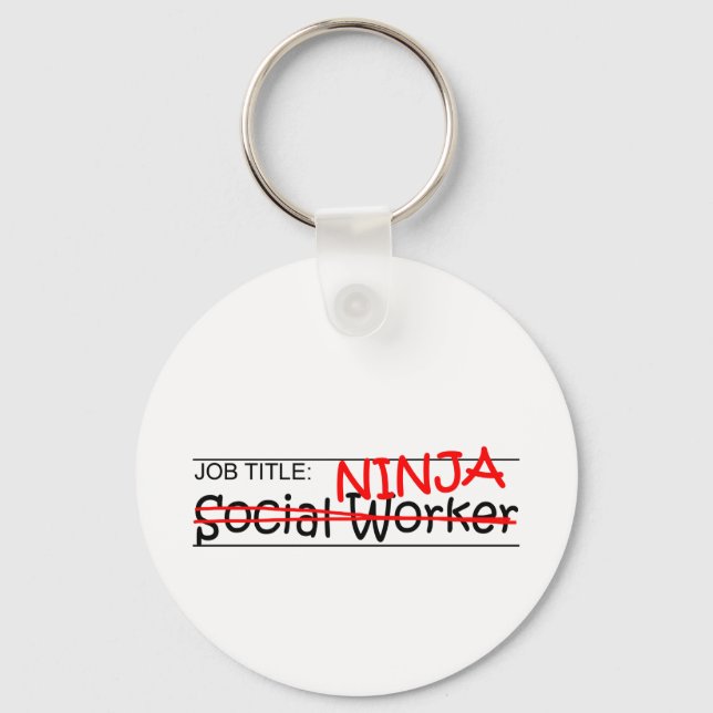 Porte-clés Job Title Ninja - Social Worker (Recto)