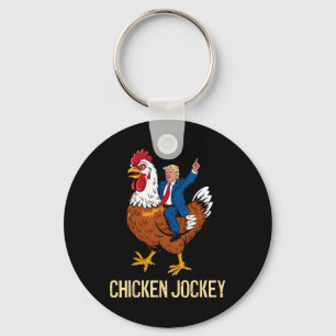 Porte-clés Jockey de poulet Trump Mème amusant 6