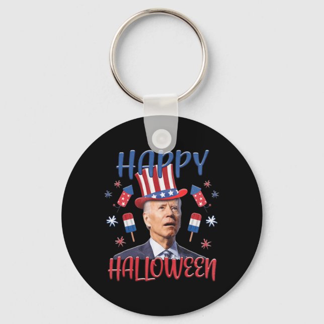 Porte-clés Joe Biden a confondu Joyeux 4ème d'Halloween Quatr (Recto)