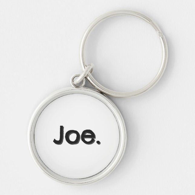 Porte-clés Joe. Nom en lettres noires sur fond blanc (Devant)