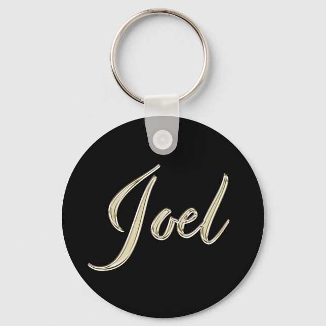 Porte-clés Joel Name whitegold Button (Recto)
