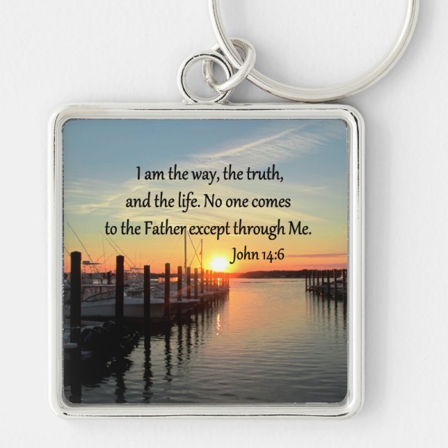 PORTE-CLÉS JOHN 14:6 DESIGN PHOTO SUNSET (Devant)