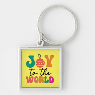Porte-clés Joie au monde Typographie de Noël colorée