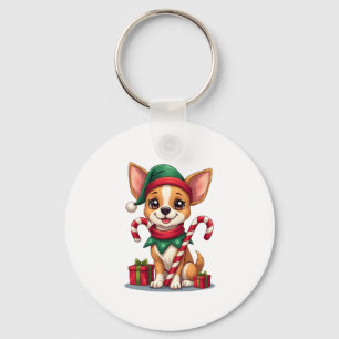 Porte-clés Joie de Chihuahua de Noël