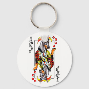 Porte-clés Joker noir de dobermann