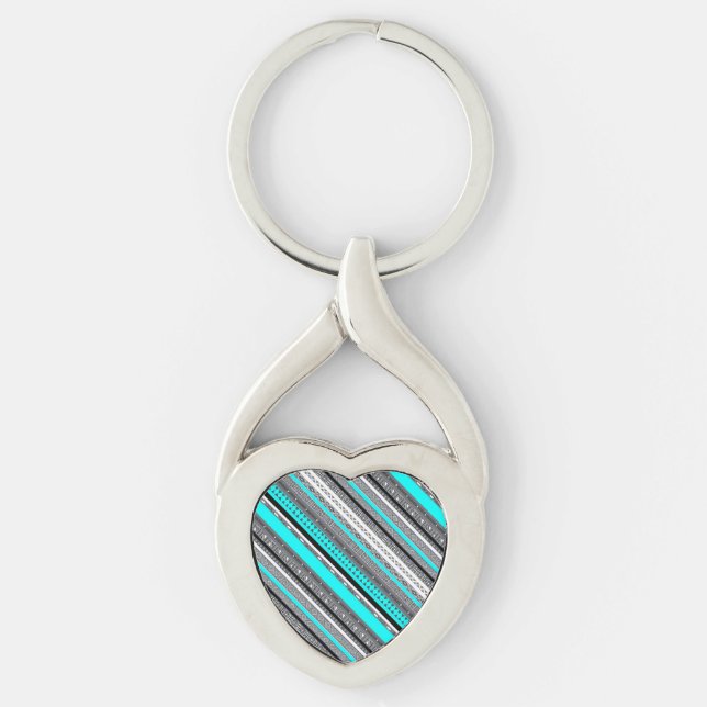 Porte-clés Joli aqua gris aztèque motif (Devant)