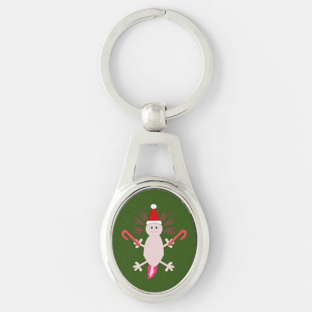 Porte-clés Joli Axolotl de Noël (Devant)