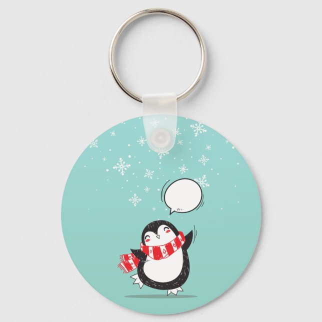 Porte-clés Joli cadeau de Noël de Noël de Noël de Pingouin Tu (Recto)