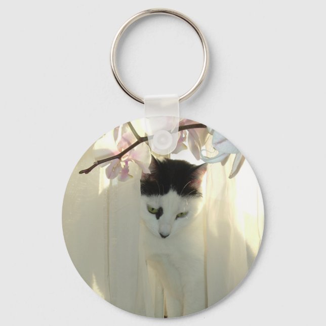 Porte-clés Joli chat blanc (Recto)