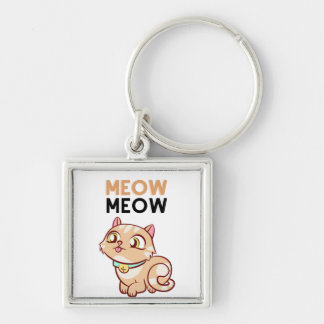 Porte-clés Joli chat brun miaulant
