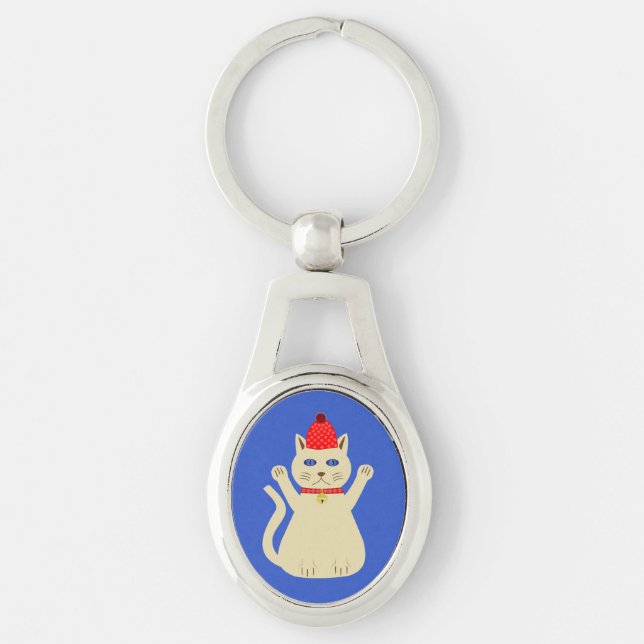 Porte-clés Joli Chat de Noël (Devant)