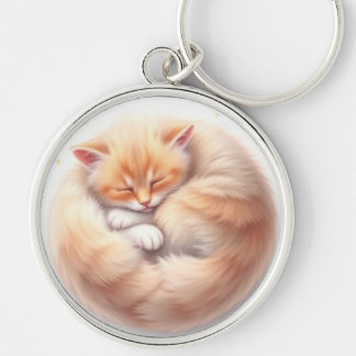 Porte-clés joli chat endormi