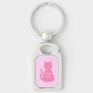 Porte-clés Joli chat fille rose sur mesure