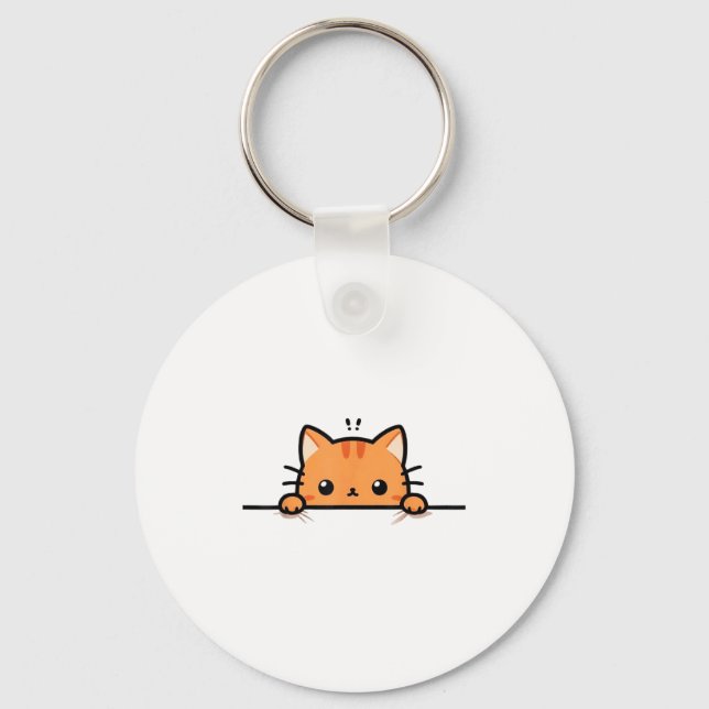 Porte-clés Joli chaton orange qui vous regarde Ginger C (Recto)