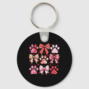 Porte-clés Joli chien et patte de chat Saint-Valentin Coquett