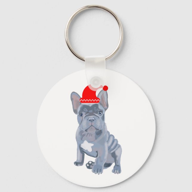 Porte-clés Joli chiot Bouledogue Français  (Recto)