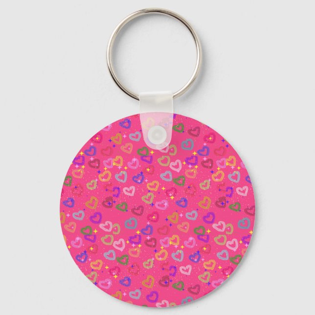 Porte-clés Joli cœur coloré  (Recto)