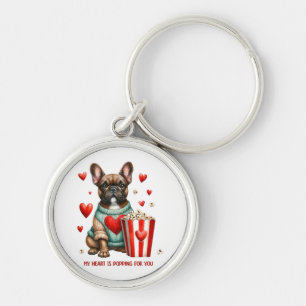 Porte-clés Joli cœur de la Saint-Valentin de Bouledogue Franç