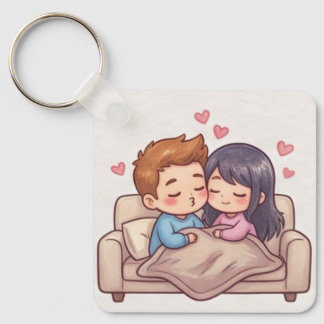 Porte-clés Joli Couple Anime Chibi Esthétique