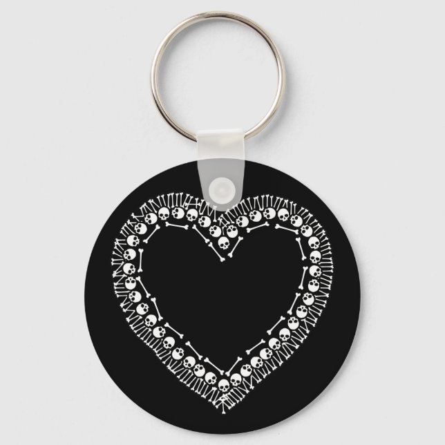 Porte-clés Joli crâne coeur (Recto)