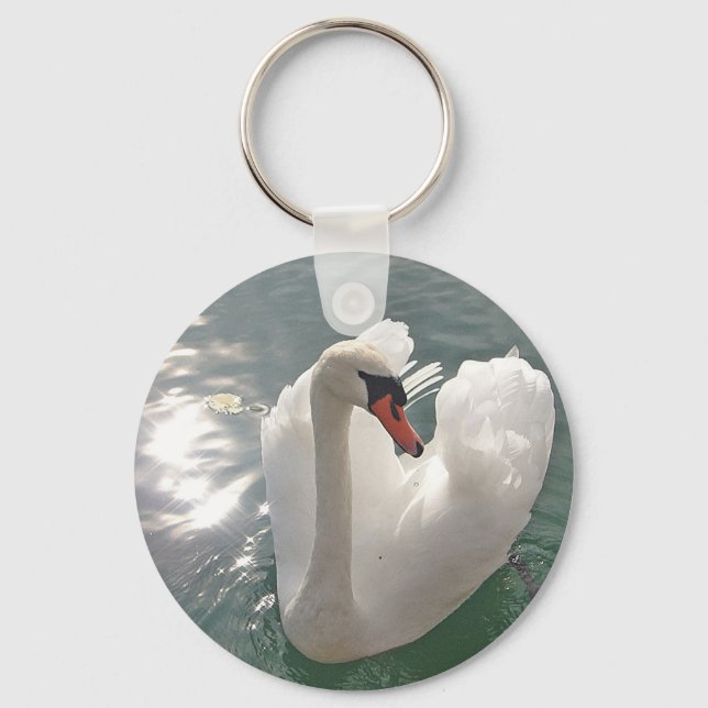Porte-clés Joli cygne blanc (Recto)