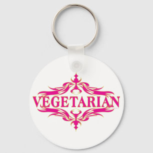 Porte-clés Joli design végétarien rose