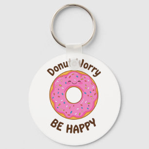 Porte-clés Joli donut rose avec pépites