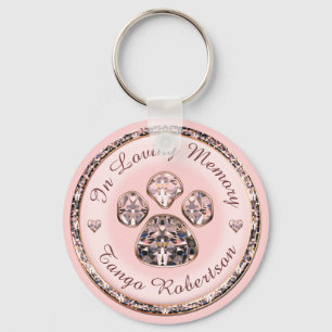 Porte-clés Joli Empreinte de patte rose