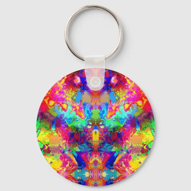 Porte-clés Joli fantôme abstrait coloré (Recto)