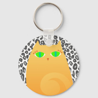 Porte-clés Joli Ginger Kitty sur le léopard des neiges - Port