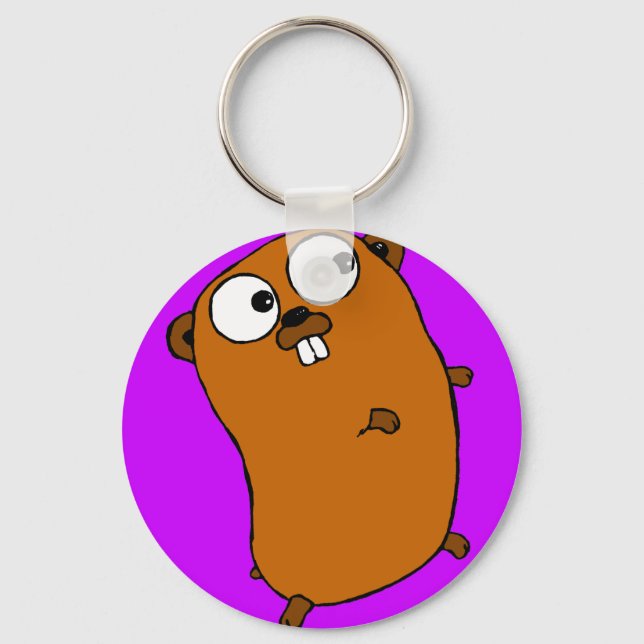 Porte-clés joli gopher personnalisable (Recto)