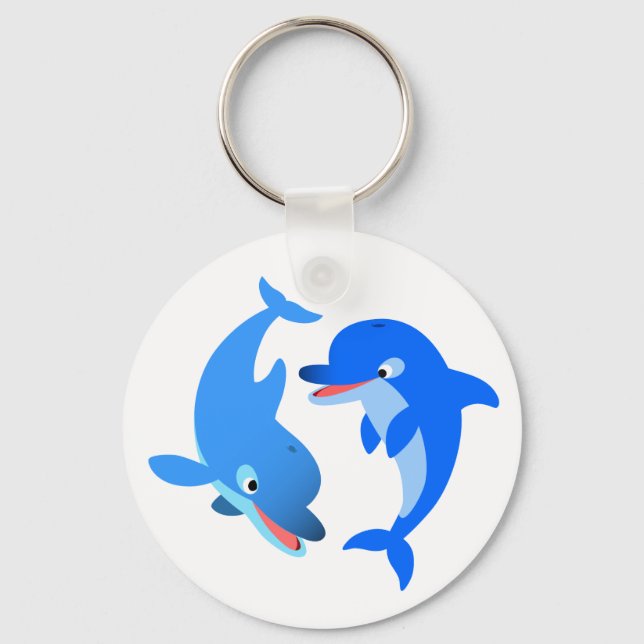 Porte-clés Joli Jouer Porte - clé de dauphins de dessin (Recto)