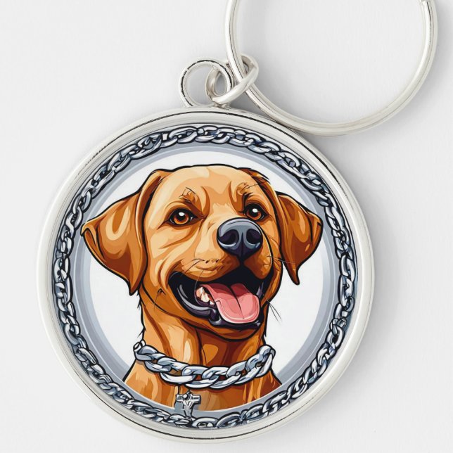 Porte-clés Joli labrador jaune (Devant)
