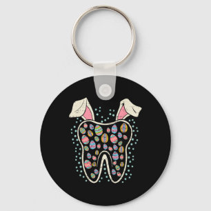 Porte-clés Joli lapin de dent de Pâques Drôle de dents Dentis