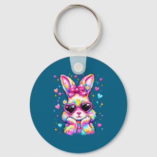 Porte-clés Joli lapin de Pâques tie dye coquette femme