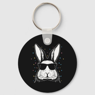Porte-clés Joli lapin lapin Face Tie Dye Gles Girl Happy Eas