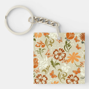 Porte-clés Joli modèle floral moderne
