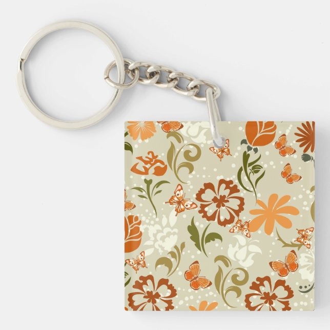 Porte-clés Joli modèle floral moderne (Devant)