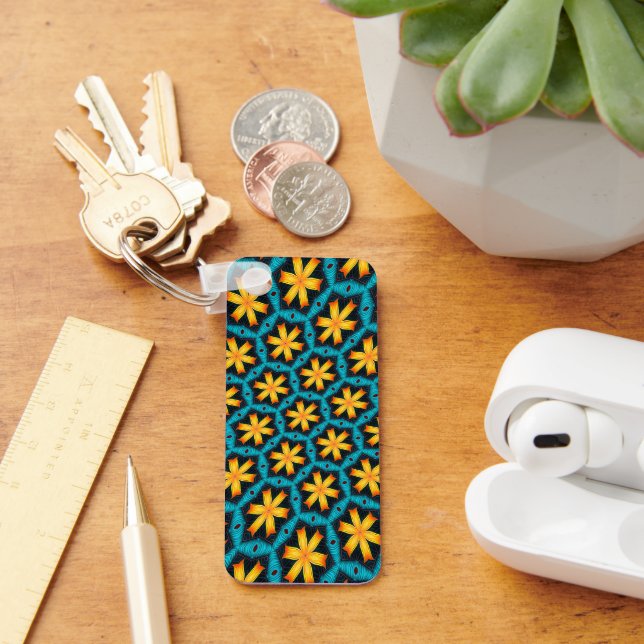 Porte-clés Joli Motif de fleurs Abstraites (Bureau)