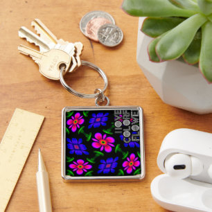 Porte-clés Joli Motif de fleurs roses