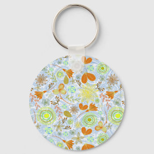 Porte-clés Joli motif de fleurs sans couture coloré jeté pilu