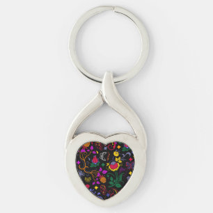 Porte-clés Joli motif floral coloré