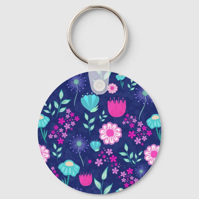 Porte-clés Joli motif floral de fond (Recto)